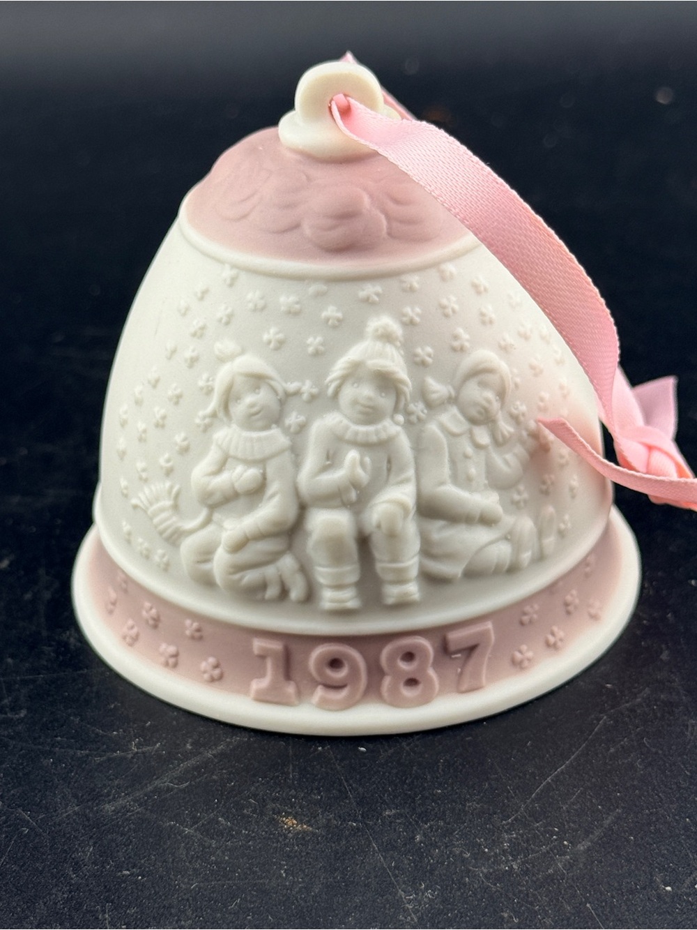 Lladro 1987 First Annual Porcelain Christmas Bell Ornament